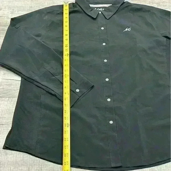 Mojo Fishing Shirt Men Size XXL Black Long Sleeve Buttoned Vented Rip-Stop - EUC - Picture 7 of 13